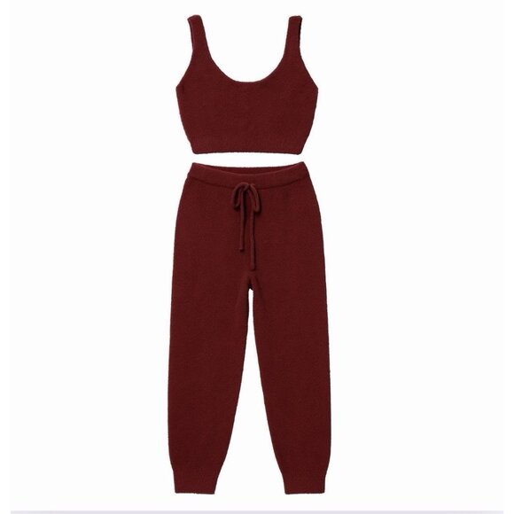 Pleshy Cozy Knit Boucle Cropped Tank and Jogger set - Small - Picture 1 of 4